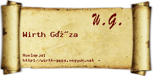 Wirth Géza névjegykártya